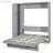 Ashen Murphy Bed with Shelves, Wardrobe & LED Light-115825684-121422759