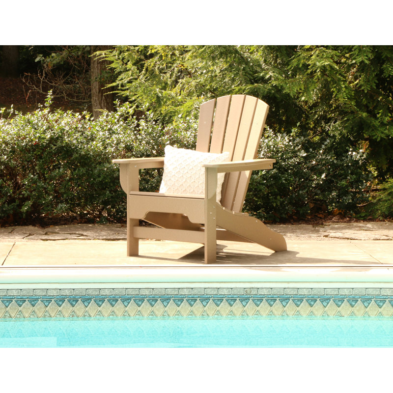 Chaise Adirondack en plastique / résine Willene, Bois patiné
