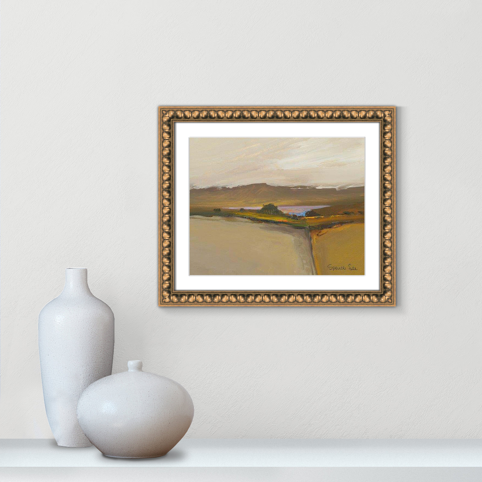 Rialta IV Print, 17" H x 20" W x 0.75" D, Gold Framed