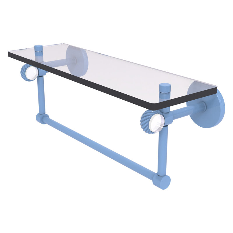 Tablette flottante avec barre à serviettes Clearview, H 6,2 po x l 16 po x P 5,65 po, Bleu troll plat