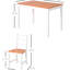 Moderne 5 pièces petit espace cuisine pour 4 personnes, chaises en bois, table de salle blanche rustique et chaises, coin repas