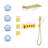 23.6-inch Dual Functions Waterfall & Rainfall Shower Faucet Set With 3 Body Jets & Handheld Shower-96319295