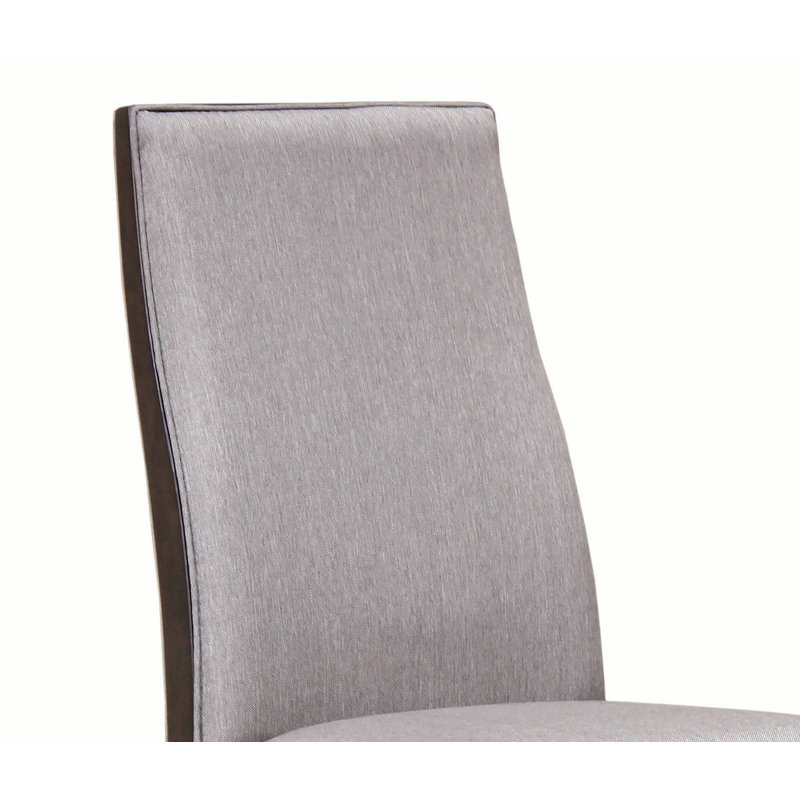Steadman 19.5'' H Upholstered Dining Chair, Gray Polyester, Black
