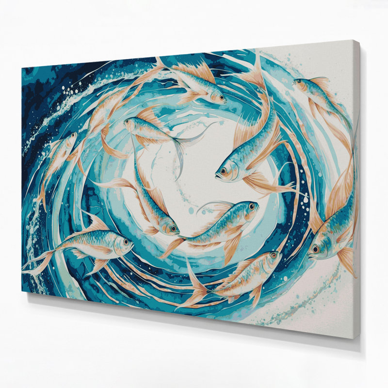 «Hawaiian Flying Fish», art mural sur toile verte, H 16 po x l 20 po