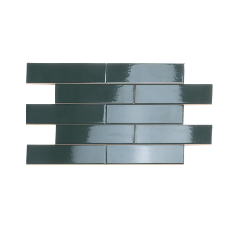 Arte 1.97 in. x 7.87 in. Ceramic Subway Wall and Floor Tile (6.48 sq. ft./case) (60-pack), Green