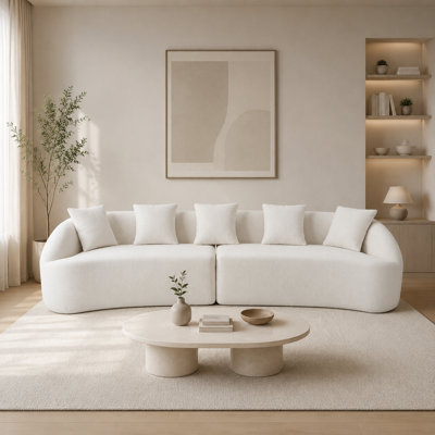 Boneless Curved Modular Compression Sofa