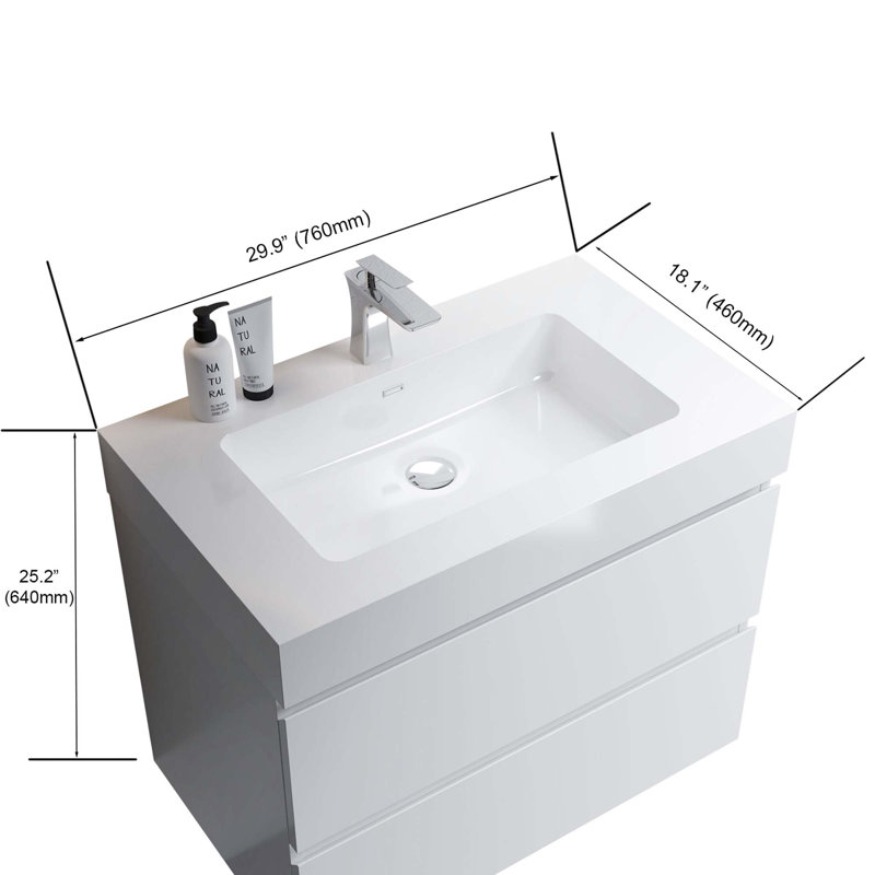 Integrated Basin WITHOUT Drain & Faucet (No Base!)