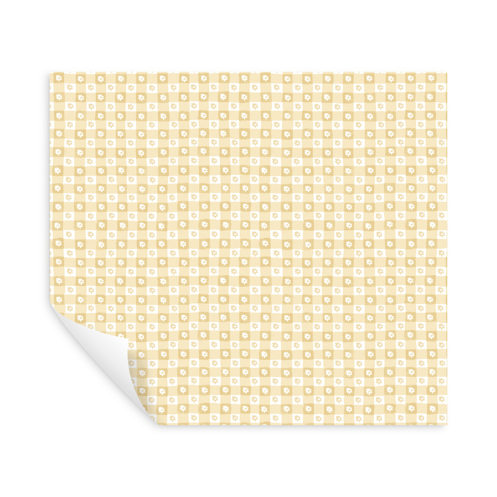 Daisy Gingham Self-Adhesive Roll, Yellow