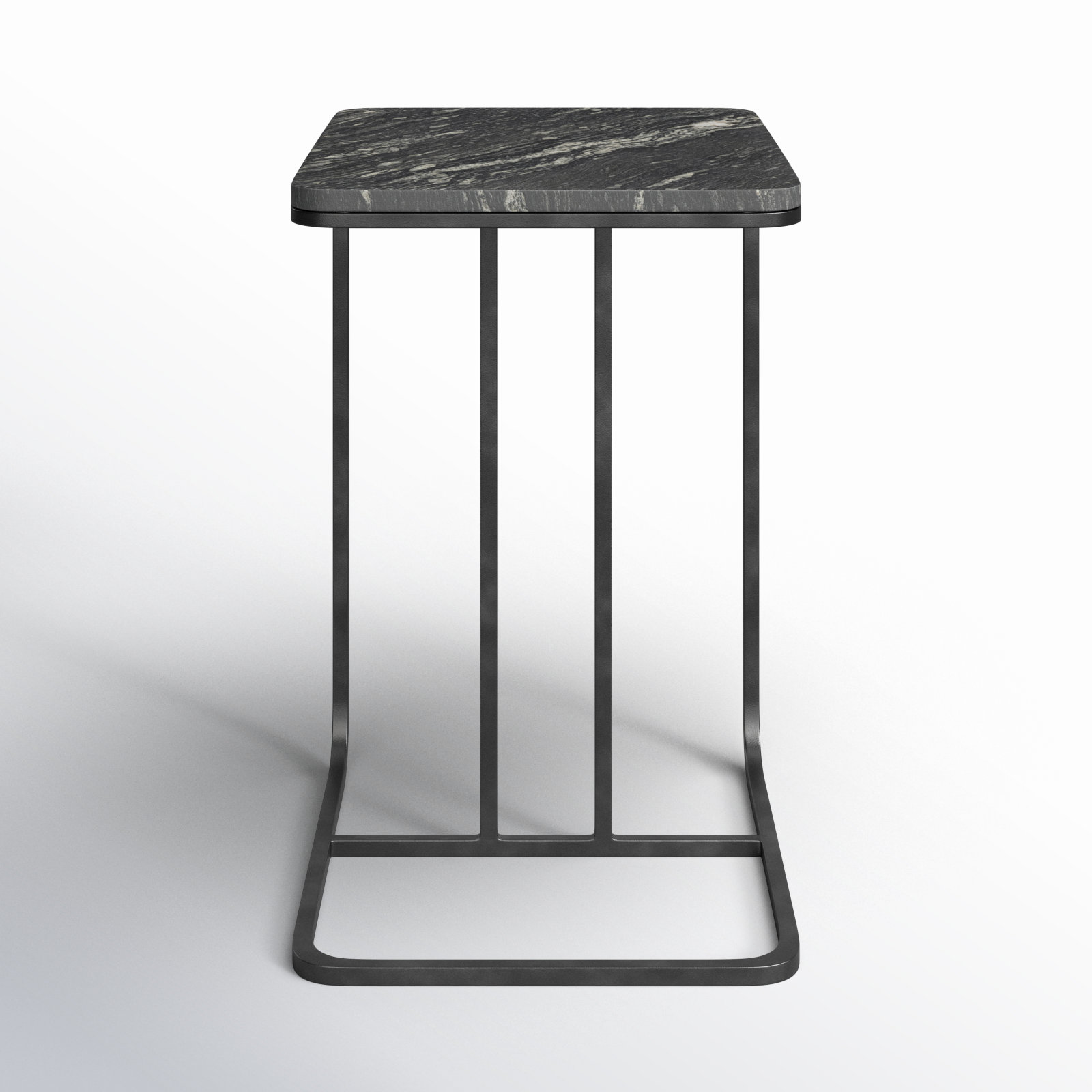 Erlinda End Table, Matte Black, Polished Black