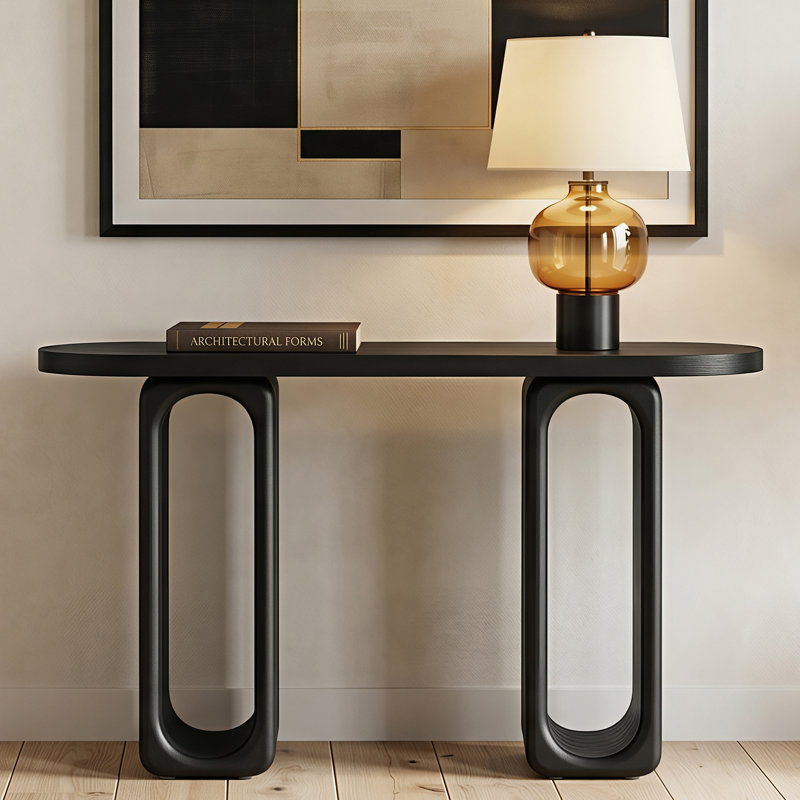 50" Long Black Console Table