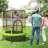 Costway 55" Round Backyard Trampoline with Safety Enclosure-55709583