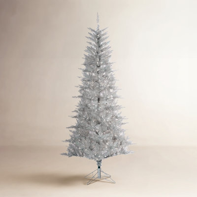 Levion Silver 7.5' Pre-Lit Pine Tree