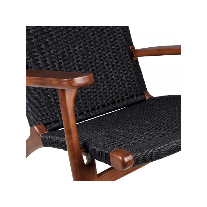 Soren Woven Lounge Chair., Walnut, Black