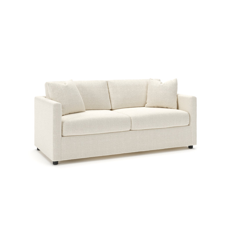 Godwin 75" Upholstered Sofa, Davis Pearl Performance Bouclé