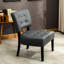 Fauteuil surdimensionné en cuir gris mélangé - Fauteuil d'appoint luxueux et charmant