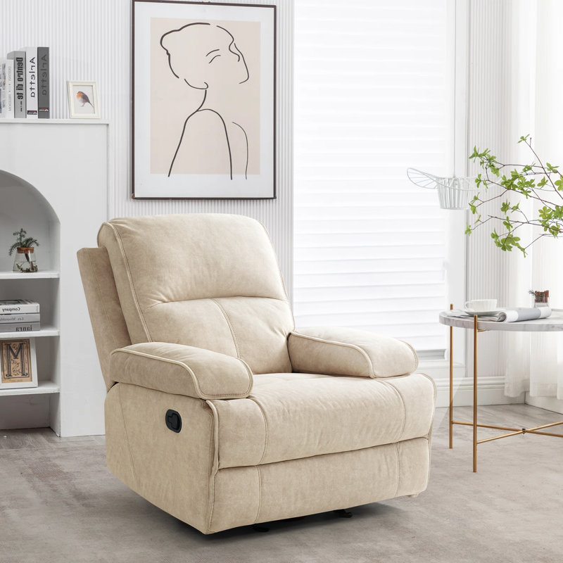 Fauteuil inclinable berçant de 36,4 po Ryse, Lin 100% polyester