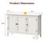Buffet avec portes et tablettes réglables, buffet bohémien, armoire à crédence en bois pour chambre à coucher, salon, salle à manger, couloir, blanc grisâtre