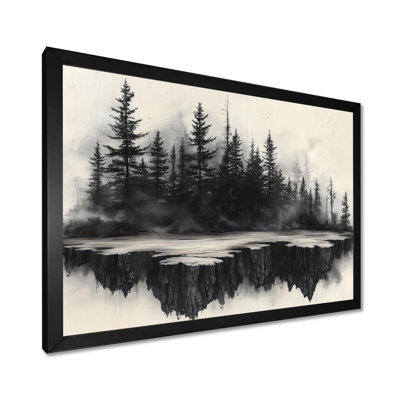 Le flux enchanté de la forêt d'hiver I - forêt, art mural