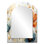 «Teal Orange Petal Mosaics I», miroir mural décoratif arqué Botanicals, miroir asymétrique moderne, impression d'art en métal