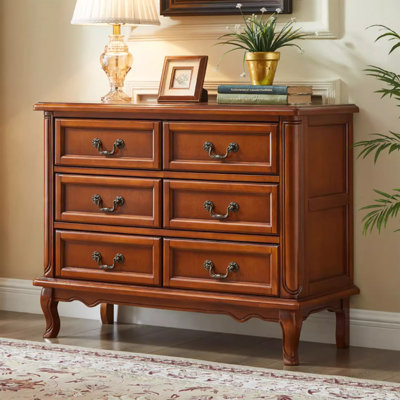 Deep-cherry Solid Wood Accent Cabinet
