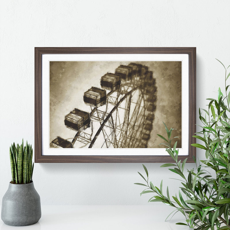 Ferris Wheel Vol.3 - Framed Print, 48cm H x 65cm W x 2cm D, Walnut Framed