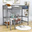 Lit mezzanine simple en bois avec échelle-1444031918