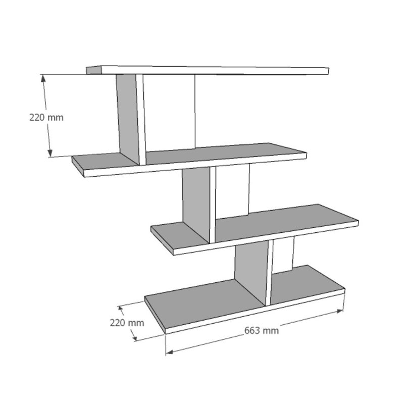 4 Piece Accent Shelf, Anthracite/Walnut