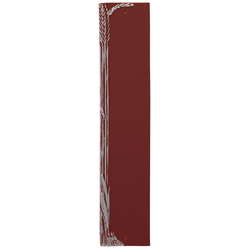 Plaque d'adresse colonne de blé, Oui, Rouge brique / Argent
