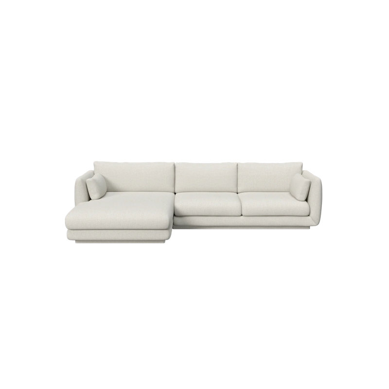 Bloom 3-Seater Sofa W/Chaise Lounge Left & Plinth, Sand Cane-line Lola, 29.6" H x 122.1" W x 67" D, Right Hand Facing