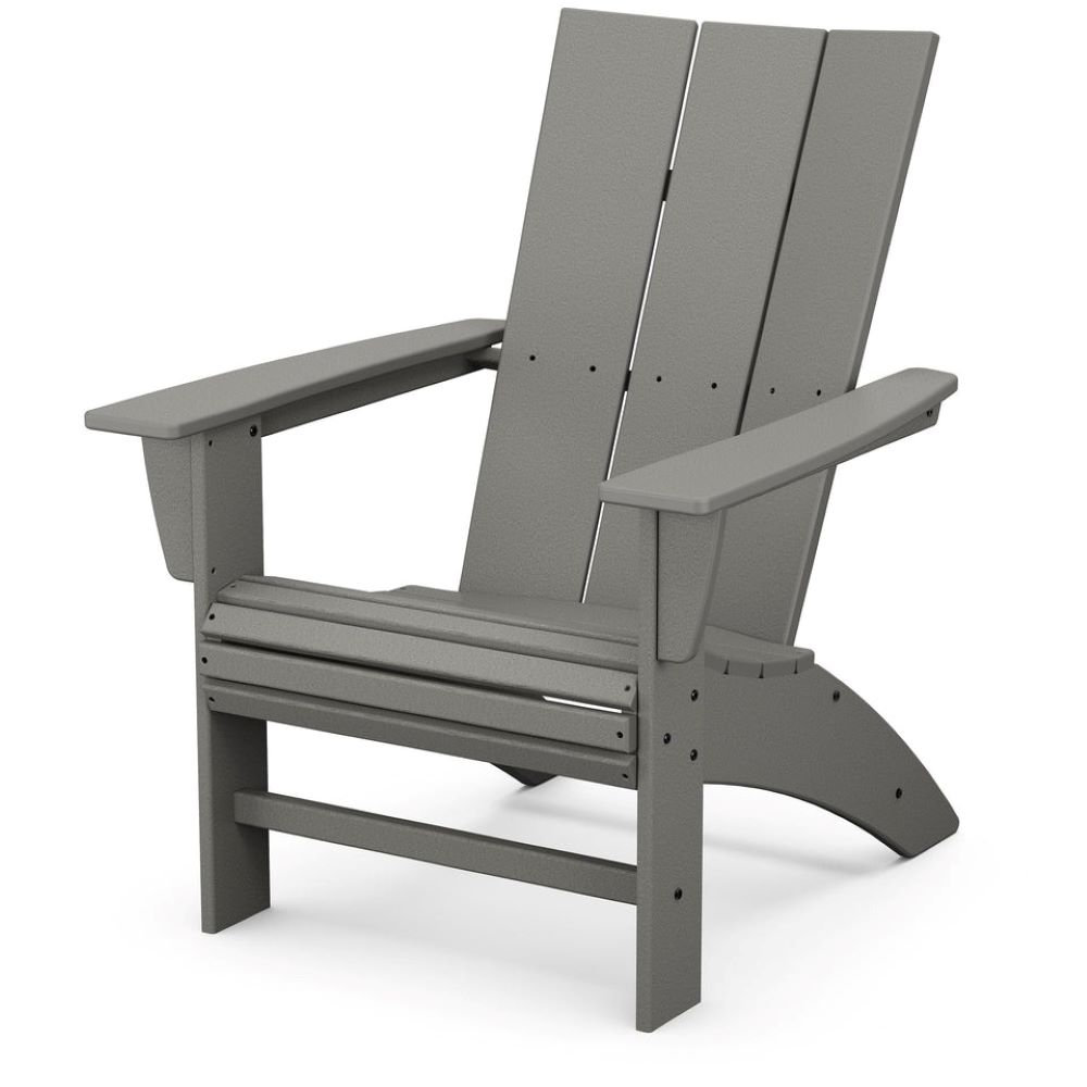 POLYWOOD® Modern Adirondack 4-Person Patio Seating Group, Slate Gray