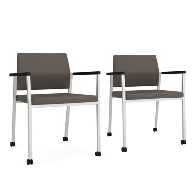 Avon Rx Healthcare Waiting Reception Guest Chair Upholstered Seat And Back Metal Frame With Casters
