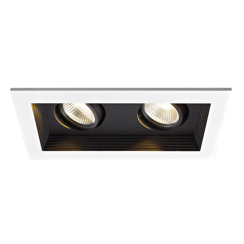 Mini ensemble d’éclairage del encastré à deux lumières del de nouvelle fabrication 3,5 po, 25 °, 2700 K, Noir