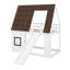 Lit superposé en bois avec échelle, barrière de sécurité, toit et glissade Wood House