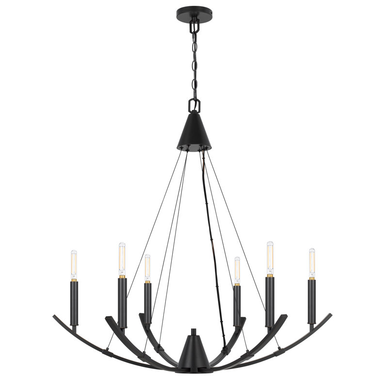 Lustre en métal bronze huilé 6 lumières Equinox