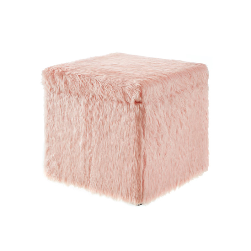 Rangement 18 po en fausse fourrure et noir, Rose