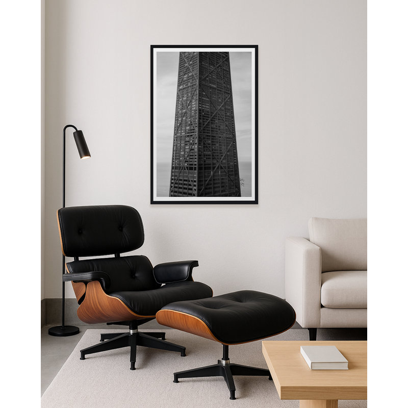 Hancock en noir et blanc, Noir, H 40 po x l 27 po x P 1,5 po, Lustre photo encadré