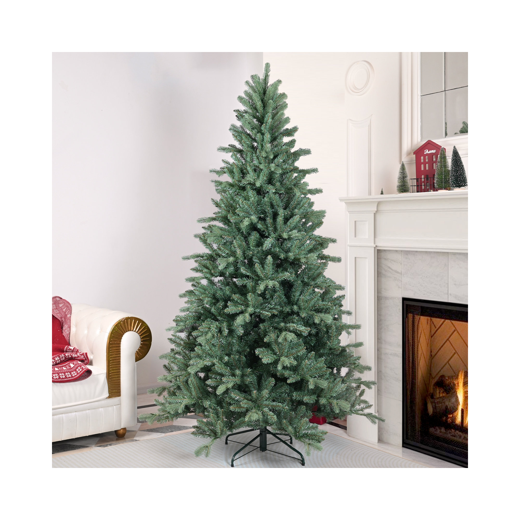 Unlit Blue Spruce Artificial Christmas Tree, 7.5 ft