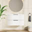 30 Inch White Bathroom Vanity Without Sink, Two Drawers Storage Strategy, Guide Rail Functionality Range, Easy To Clean Finish Quality Wall Mounted Vanity, Function, Feature, Save Space Advantage-129959442