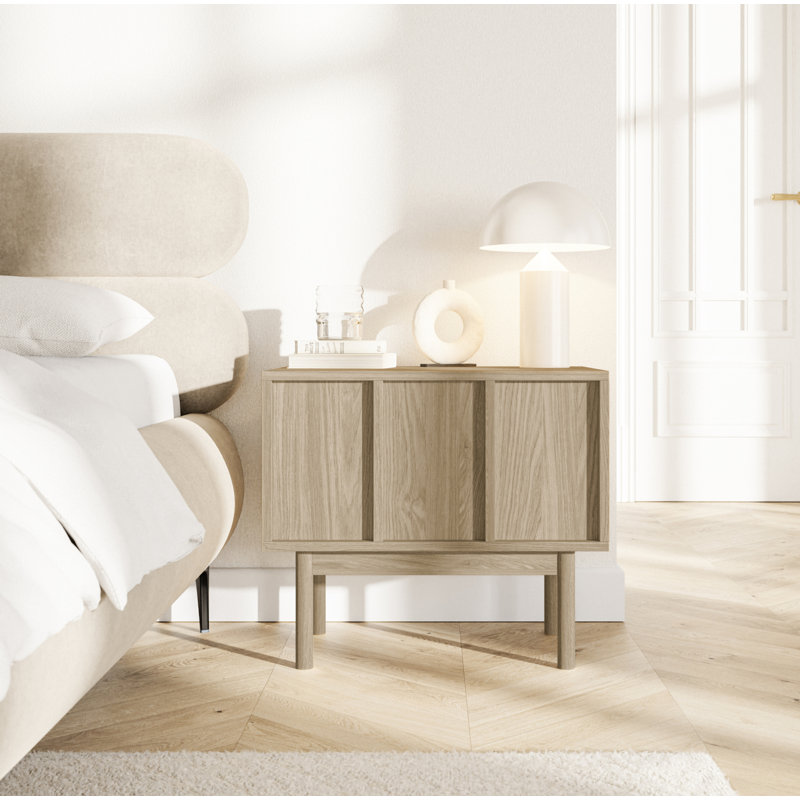 Nightstand with Drawer Oiled Oak