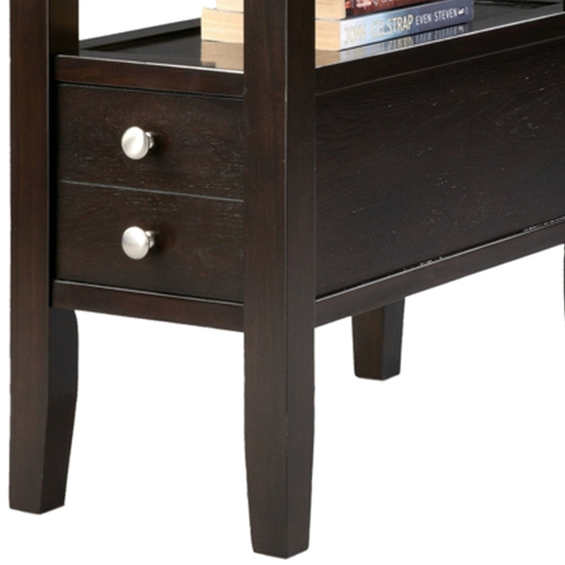 Grande table de bout en bois 24 po avec 2 tables d'appoint en bois de teinte foncée, 24 lb, exaltée, capacité