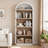 Bookcase 5 Shelf Arched Bookshelf 71.65in Tall Bookcase Farmhouse Display Storage Rack Wooden Bookshelves for Home Office, Living Room-2028144015