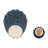 Embossed Round Ceramic Tall Jar with Lid for Home Decor Display - Modern Textured Table Jar Accent for Living Room or Entryway Styling - 12", Navy-89109995