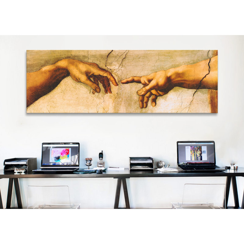 La création d'Adam par Michel-Ange - Galerie panoramique, H 24 po x l 72 po, Toile tendue, Sans cadre