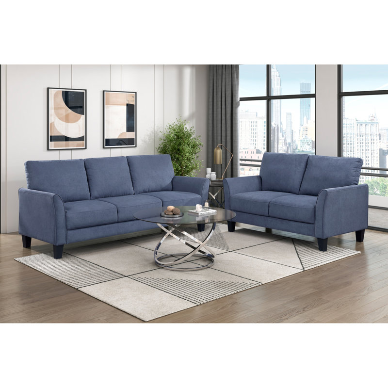 Ensemble de canapé 2 pièces Modern Modern Contemporary, Bleu