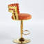 Chaise de bar moderne à 2 pieds dorés avec pieds en métal confortables et polyvalents