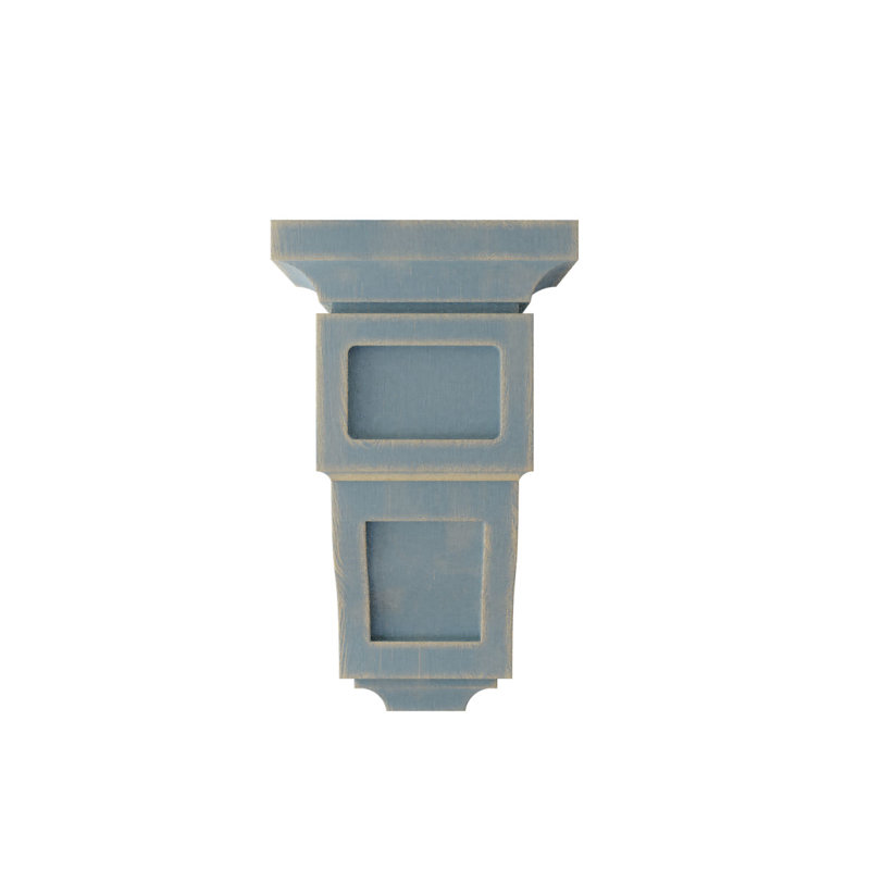 Corbeau en bois Reyes, H 10 po x l 5 po x P 5,75 po, Bleu bois flotté