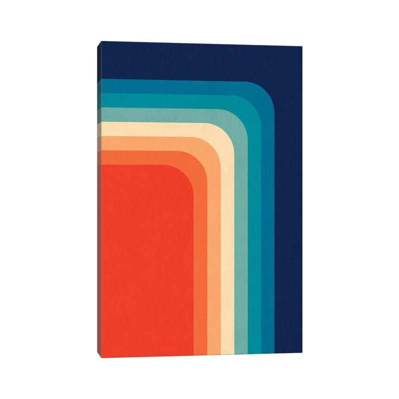 «Retro 70s Color Palette III» par Alisa Galitsyna - impression d'art graphique, H 40 po x l 26 po x P 1,5 po, Toile tendue