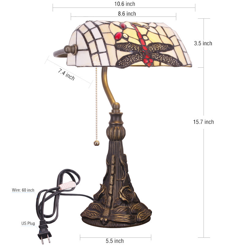 Ensemble de lampes en bronze 15,7 po Esrin, Crème / rouge