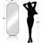 Modern Scalloped Corner Rectangle Bathroom Vanity Mirror | Stainless Steel Frame-451918187-465103874