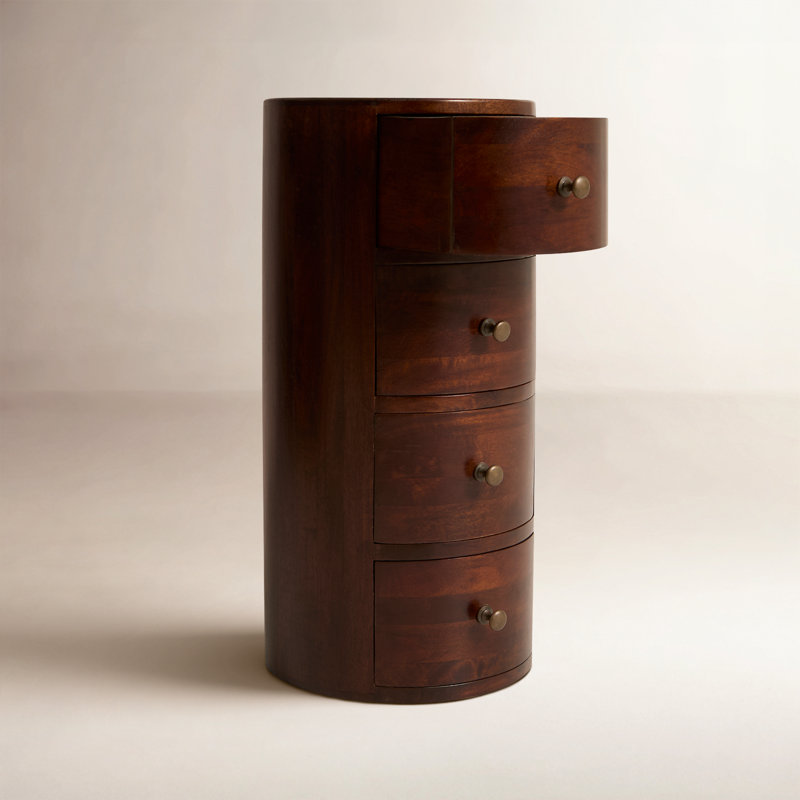 Liam Solid Wood End Table with Storage, Chocolate